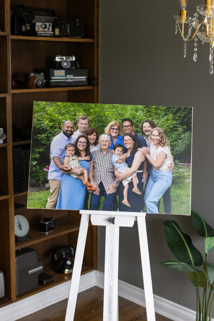 Family portrait on Easel